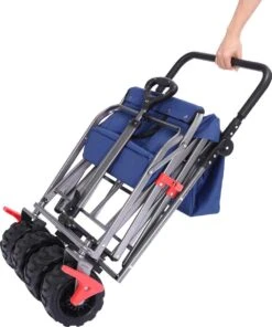 AREBOS Handkar | Transportwagen | Apparatuurwagen | Opvouwbaar | Duwstang| Blauw -Camping Korting 1001x1200 3