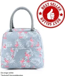 Koeltas - Lunchtas - Volwassenen En Kinderen - Compact & Handig: Zomer - Picknick -School - Lunch - Werk - Grijs Flamingo -Camping Korting 1016x1200 2