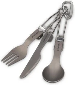 Navaris Campingbestek Van Titanium - Set Met Vork, Mes En Lepel - Inklapbaar - Bestekset Voor Onderweg - Inclusief Karabijnhaak En Bewaarzakje -Camping Korting 1057x1200 1