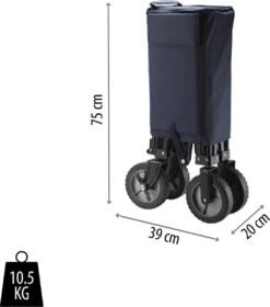 Campart Bolderkar HC-0910 - Opvouwbaar - Bolderwagen Met Stevig Harmonicaframe - Inclusief Opbergtas En Bodemplaat - Blauw -Camping Korting 1060x1200 2