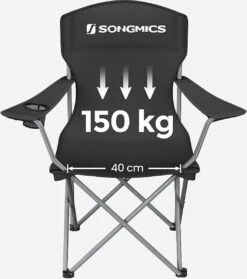 MIRA Home - Campingstoel Set Van 2 Inklapbaar - Klapstoel Met Robuust Frame - Met Flessenhouder - 76 X 51.5 X 95.5 Cm - Zwart -Camping Korting 1062x1200 1