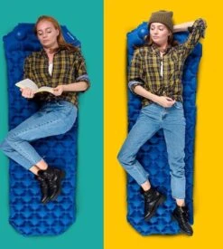 TRVLMORE Slaapmat - Zelfopblazend - 1 Persoons - Ingebouwde Pomp En Kussen - Blauw -Camping Korting 1076x1200 4