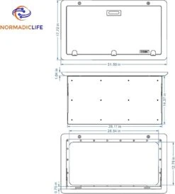 Merkloos NormadicLife® - Outdoor – Opklapbare Tafel - Eettafel – Tafel Voor Buitenkeuken - Caravan – Camper – Picknicktafel - Ingebouwd Ledlicht – Wit -Camping Korting 1081x1200