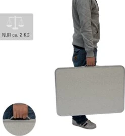 Alu Campingtafel 70x55cm - Inklapbbar Kampeertafel - Picknicktafel Licht Vouwtafel Klaptafel Grijs -Camping Korting 1102x1200