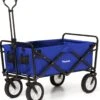LifeGoods Bolderkar - Opvouwbaar - Draaibare Wielen - 2 Standen - 70KG Draagkracht - Blauw