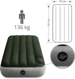 Intex Luchtbed - 1-Persoons - 76 X 191 X 25 Cm - Groen - Met Ingebouwde Voetpomp + Hoeslaken Wit + Reparatieset -Camping Korting 1142x1200 2