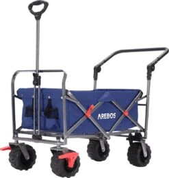 AREBOS Handkar | Transportwagen | Apparatuurwagen | Opvouwbaar | Duwstang| Blauw -Camping Korting 1142x1200 3