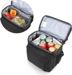 Koeltas Rugzak (28L) - Geschikt Voor 16 Blikjes - Lunchtas Voor Dames En Heren - Zwart -Camping Korting 1146x1200 2