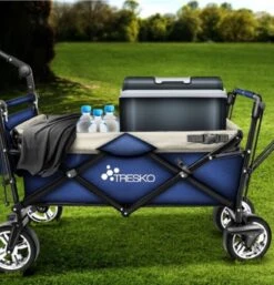 Tresko- Bolderkar, Grijs, Opvouwbaar, Met Dakje, Geschikt Tot 80 Kg - Bolderwagen - Kinderenvervoer - Bolderkarren - Tuinkar - Kinderwagen -Camping Korting 1153x1200 2