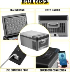 VEVOR - Coolbox - Koelbox 15L - Elektrische Coolbox - Draagbare Mini Koelkast - Draagbare Auto Vriezer 12/24Volt -Camping Korting 1167x1200 5