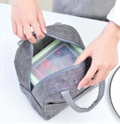 Koeltas - Lunchtas - Volwassenen En Kinderen - Compact & Handig: Zomer - Picknick -School - Lunch - Werk - Klassiek Grijs -Camping Korting 1168x1200 3