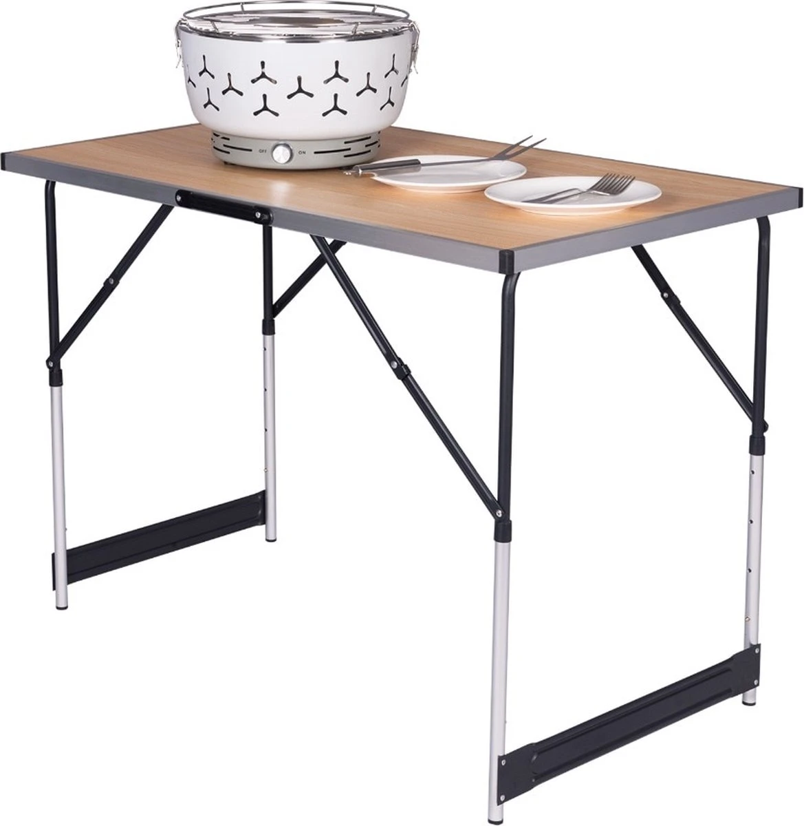 Kamyra® Campingtafel Inklapbaar - Kampeertafel, Partytafel - Opvouwbaar, Lichtgewicht & In Hoogte Verstelbaar - Aluminium/Hout 4 Kamyra® Campingtafel Inklapbaar - Kampeertafel, Partytafel - Opvouwbaar, Lichtgewicht & In Hoogte Verstelbaar - Aluminium/Hout - Afbeelding 4