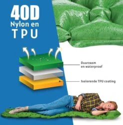 TRVLMORE Slaapmat - Zelfopblazend - 1 Persoons - Ingebouwde Pomp En Kussen - Groen -Camping Korting 1183x1200 4