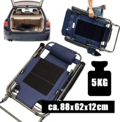 Ligstoel 155x60cm - Opvouwbaar Campingstoel Ligbed Strandstoel Tuinstoel Vouwligstoel Blauw -Camping Korting 1184x1200 1