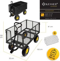 Exxen KESSER® Bolderkar, 550 Kg Belastbaar, Tuinwagen, Transportwagen, Tuinwagen, Uitneembaar Zeil, Gereedschapswagen, Handwagen, Veelzijdig Inzetbaar, Zwart 13 Exxen KESSER® Bolderkar, 550 Kg Belastbaar, Tuinwagen, Transportwagen, Tuinwagen, Uitneembaar Zeil, Gereedschapswagen, Handwagen, Veelzijdig Inzetbaar, Zwart -Camping Korting 1185x1200 3