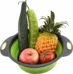 Merkloos Inklapbare Vergiet - Opvouwbaar - Groot - Blauw - Siliconen -Camping Korting 1186x1200 3