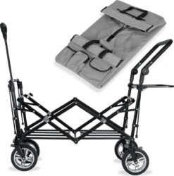 Rijoka Luxe Opvouwbare Bolderkar/Bolderwagen | Met Dakje En Draagtas | Grijs -Camping Korting 1186x1200 5