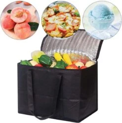 Merkloos 2 Stuks Geïsoleerde Koeltas Met Bodemplaat - Zwart -Camping Korting 1187x1200 3