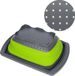 Buxibo - 3-Delige Keuken Vergiet Set Inklapbaar Groen/Grijs -Camping Korting 1191x1200