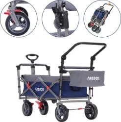 AREBOS Premium Steekwagen Met Dak Opvouwbare Tuinkar Handkar Bolderkar Blauw / Grijs 18 AREBOS Premium Steekwagen Met Dak Opvouwbare Tuinkar Handkar Bolderkar Blauw / Grijs -Camping Korting 1191x1200 3