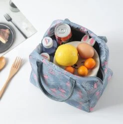 Koeltas - Lunchtas - Volwassenen En Kinderen - Compact & Handig: Zomer - Picknick -School - Lunch - Werk - Grijs Flamingo -Camping Korting 1193x1200 5