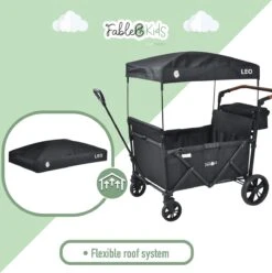 FableKids LEO X4Lite Opvouwbare Handkar Met Dak Onyx Zwart -Camping Korting 1194x1200 4