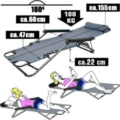 Ligstoel Opvouwbaar 155x60cm - Lichte Ligbed Relaxstoel Tuinstoel Campingstoel Strandstoel -Camping Korting 1196x1200 1