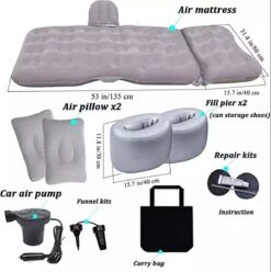 Sophie's Planet® - Auto Luchtbed Met Kussens En Pomp (Grijs) - Auto Matras - Achterbank Matras - Autobed - Car Matress - Comfortabel In De Auto Slapen -Camping Korting 1196x1200 3