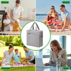 Brisby 4 Laags Geïsoleerde Koeltas - Lunchtas 7 Liter - Lichtgrijs -Camping Korting 1197x1200 34