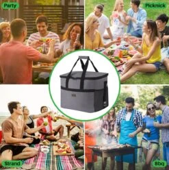 Packaway 4 Laags Geïsoleerde Koeltas - Lunchtas 40 Liter - Grijs -Camping Korting 1197x1200 37