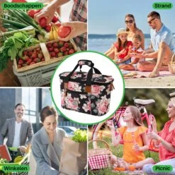 Brisby 4 Laags Geïsoleerde Koeltas - Boodschappentas 21 Liter - Bloemetjes -Camping Korting 1197x1200 39