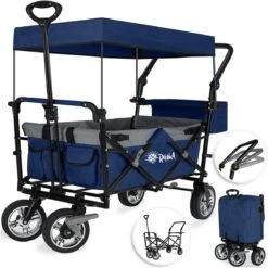 Rijoka Luxe Opvouwbare Bolderkar/Bolderwagen | Met Dakje En Draagtas | Marine Blauw 9 Rijoka Luxe Opvouwbare Bolderkar/Bolderwagen | Met Dakje En Draagtas | Marine Blauw -Camping Korting 1198x1200 10