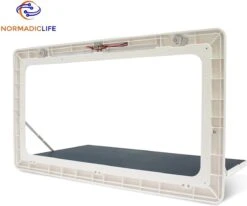 Merkloos NormadicLife® - Outdoor – Opklapbare Tafel - Eettafel – Tafel Voor Buitenkeuken - Caravan – Camper – Picknicktafel - Ingebouwd Ledlicht – Wit -Camping Korting 1200x1002