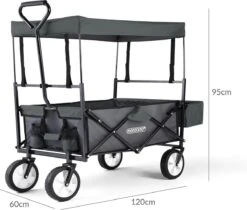 Monzana Bolderkar Opvouwbaar - 100 Liter - Met Afneembaar Dak Grijs -Camping Korting 1200x1020 3