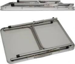 Alu Campingtafel 70x55cm - Inklapbbar Kampeertafel - Picknicktafel Licht Vouwtafel Klaptafel Grijs -Camping Korting 1200x1024