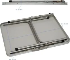 Alu Campingtafel 70x55cm - Inklapbbar Kampeertafel - Picknicktafel Licht Vouwtafel Klaptafel Grijs -Camping Korting 1200x1026