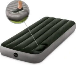 Intex Luchtbed - 1-Persoons - 76 X 191 X 25 Cm - Groen - Met Ingebouwde Voetpomp + Hoeslaken Wit + Reparatieset -Camping Korting 1200x1032 3