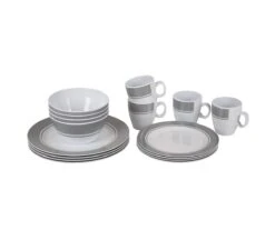 Bo-Camp - Servies - Classic - 16-Delig - Wit/Grijs -Camping Korting 1200x1050 22