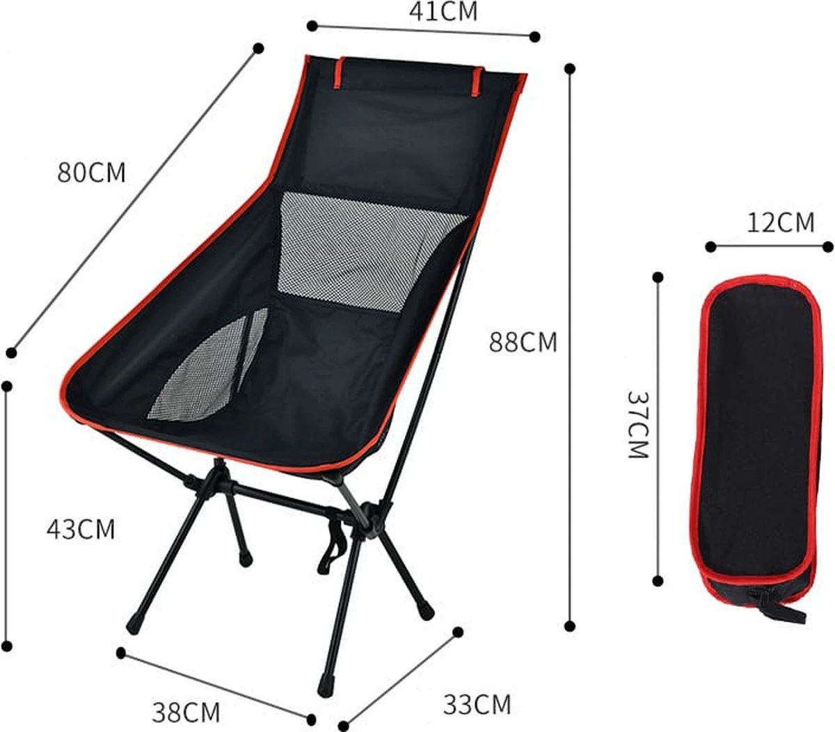 Lopoleis® Campingstoel – Campingstoel Opvouwbaar – Visstoel – Vouwstoel – Strandstoel – Inklapbaar – Lichtgewicht – Outdoor Stoel - Hoge Rugleuning 2 Lopoleis® Campingstoel – Campingstoel Opvouwbaar – Visstoel – Vouwstoel – Strandstoel – Inklapbaar – Lichtgewicht – Outdoor Stoel - Hoge Rugleuning - Afbeelding 2