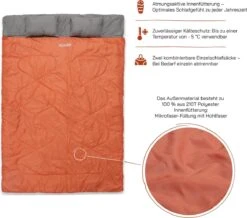Where Tomorrow Double Slaapzak 220 X 150 Cm Diverse Kleuren - Oranje -Camping Korting 1200x1057 6