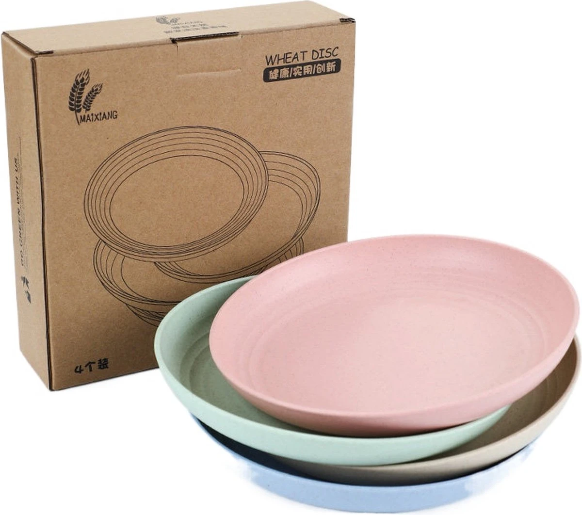 Merkloos Green-goose® Bio-based Borden | Set Van 4 | 19.5x3 Cm | Duurzame, Vaatwasserbestendige Borden Voor Camping, Vakantie Of Picknick | Vaatwasserbestendig 1 Merkloos Green-goose® Bio-based Borden | Set Van 4 | 19.5x3 Cm | Duurzame, Vaatwasserbestendige Borden Voor Camping, Vakantie Of Picknick | Vaatwasserbestendig