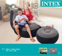 Intex Lounge Stoel - Ultra Lounge - Opblaasbaar - Grijs/zwart -Camping Korting 1200x1080 1