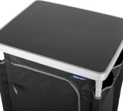 Campart Campingkast CU-0719 – Opvouwbaar En Verstelbaar - 4 Verstelbare Poten - 3 Lagen - Aluminium Frame - Grijs -Camping Korting 1200x1084