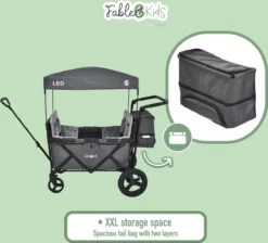 FableKids LEO X4Plus Opvouwbare Wagen Met Dak Fossil Grey 19 FableKids LEO X4Plus Opvouwbare Wagen Met Dak Fossil Grey -Camping Korting 1200x1089 1