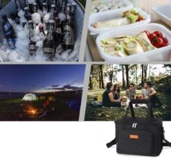 Lunchtas - Koeltas Voor Dames En Heren - Cool Bag - 4 Laags Geïsoleerde Koeltas - Kleine Cooler - Lunch Box - Lunchtas 15 Liter- Zwart -Camping Korting 1200x1107 5