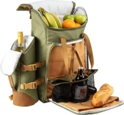 Cabinmax Koeltas - Koelrugzak - Picknick - Picknicktas Met Flessenhouder - Koelrugtas 24L - Olive Green -Camping Korting 1200x1110 2