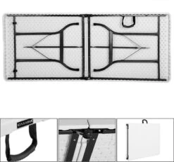 Casaria Tuintafel Opvouwbaar – Met Draaggreep 220x70 Cm – Wit -Camping Korting 1200x1121 1