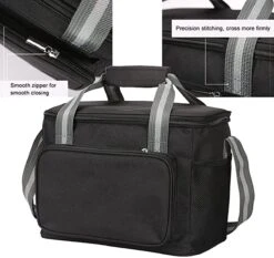 IBright Koeltas Opvouwbaar 15 Liter - 4 Laags Geïsoleerde Lunchtas - Waterdicht - Zwart -Camping Korting 1200x1134 6