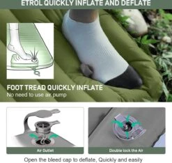 ETROL Camping Slaapmat-2-in-1 Zelfopblazende Kampeermat Met Kussen (78"x 28"), Lichtgewicht, Dik 4"compact Kussen, Geschikt Voor Zelfrijdende Reizen, Lekvrije, Waterdichte Tent -Camping Korting 1200x1135