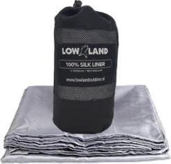 LOWLAND OUTDOOR® Lakenzak - 100% Zijde - 2 Persoons - 220x160cm - 255 Gram -Camping Korting 1200x1148 1